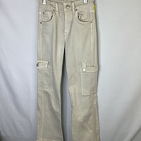 Size 9: Zara Off-White Adjustable Cargo Jeans