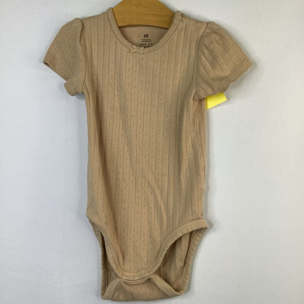 Size 2: H&M Beige Ribbed Eyelet Onesie