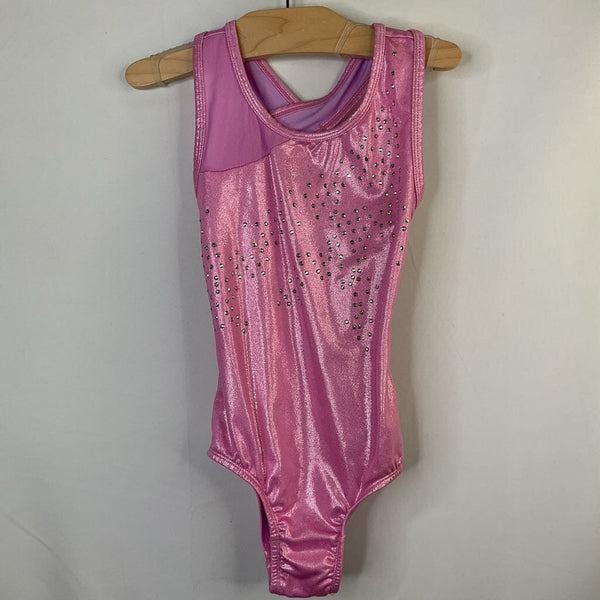 Size 6-7: Cat & Jack Pink/Silver Rhinestone Leotard