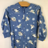Size 3: Old Navy Blue/White Polar Bears 1pc Fleece Zip PJs
