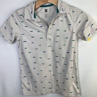 Size 10: Tea Gray/Blue/Green Fish Polo Shirt
