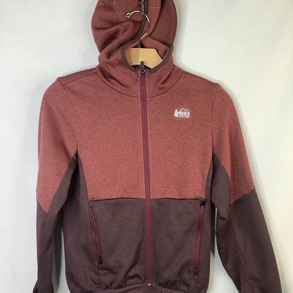 Size 10-12: REI Red/Brown Fleece Lined Zip Hoodie