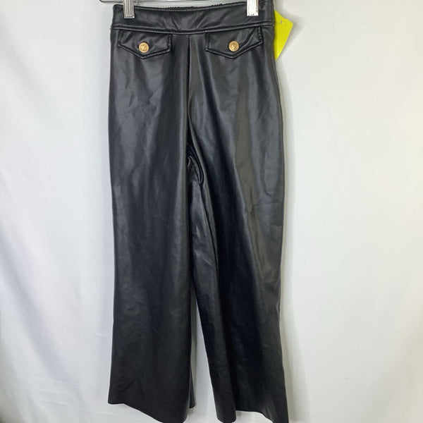 Size 8: Zara Black Pleather Wide Leg Pants