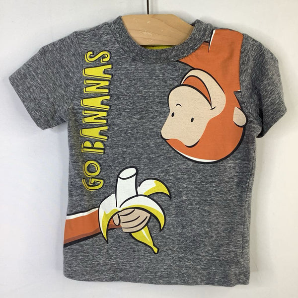 Size 2: Curious George Gray/Multi Go Bananas! T-Shirt