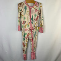 Size 3-6m: MagneticMe Beige/Multi Cowgirl Print Bamboo 1pc PJs