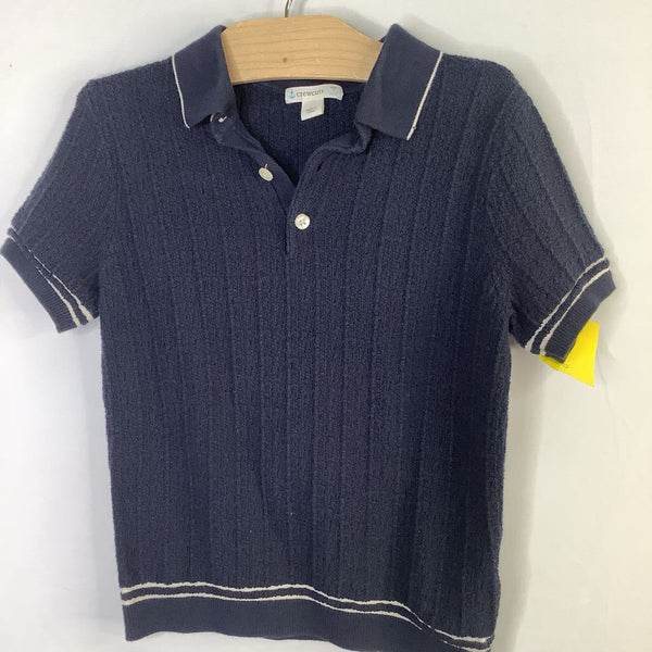 Size 6-7: Crewcuts Navy/White Trim Short Sleeve Sweater Polo