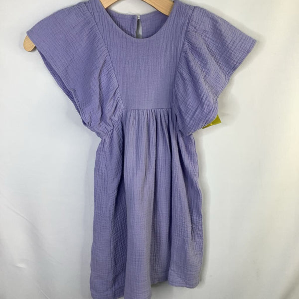 Size 8: Mademoiselle Purple Muslin Flutter Sleeve Dress