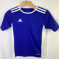 Size 9-10: Adidas Blue/White Trim Soccer T-Shirt