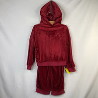 Size 5: Neon Rebels Red Velour Pullover Hoodie