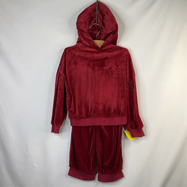 Size 5: Neon Rebels Red Velour Pullover Hoodie