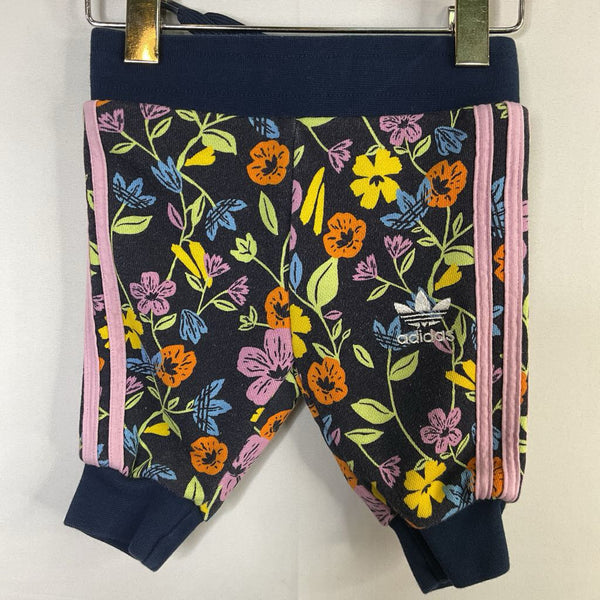 Size 3m: Adidas Navy/Colorful Floral Track Pants