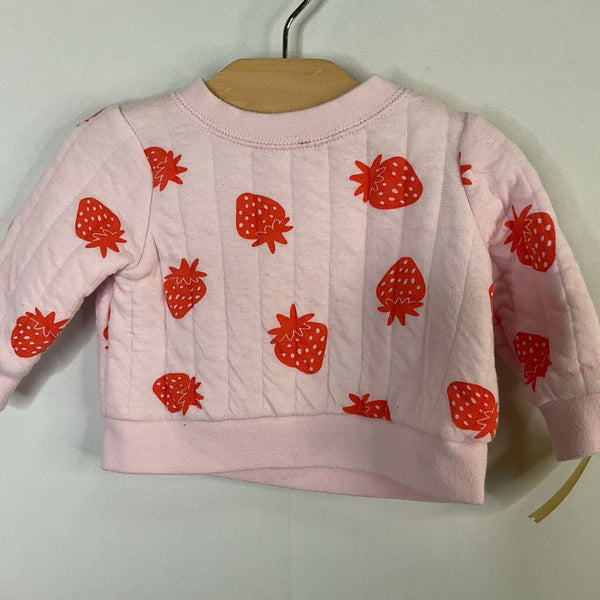 Size 0-3m: Cat & Jack Pink/Red Strawberries Quilted Sweatshirt