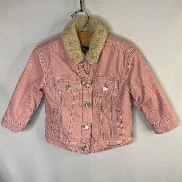 Size 18-24m: Gap Pink Corduroy Sherpa Lined Snap-Up Jacket REDUCED