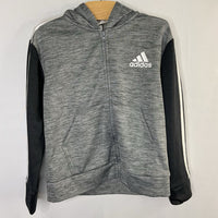 Size 5: Adidas Gray/Black Fleece Lined Zip Hoodie