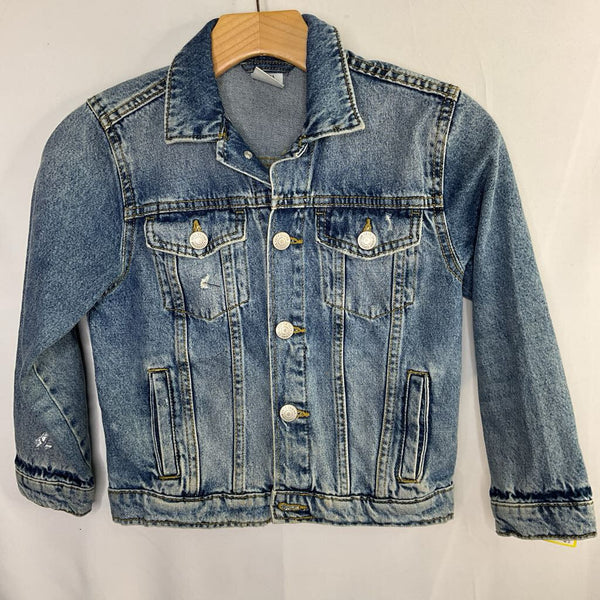 Size 7: Zara Blue Distressed Denim Jacket