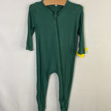 Size 3-6m: Kyte Green Bamboo 1pc Zip Footy PJs