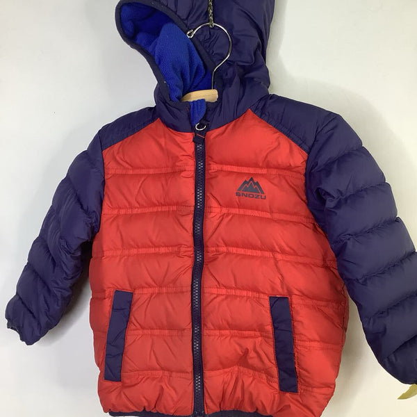 Size 2: Snozu Navy/Red Down Fill Puffer Coat