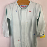 Size 6-9m: Magnetic Me Blue/Multi Sailboats Organic Cotton Footy PJs