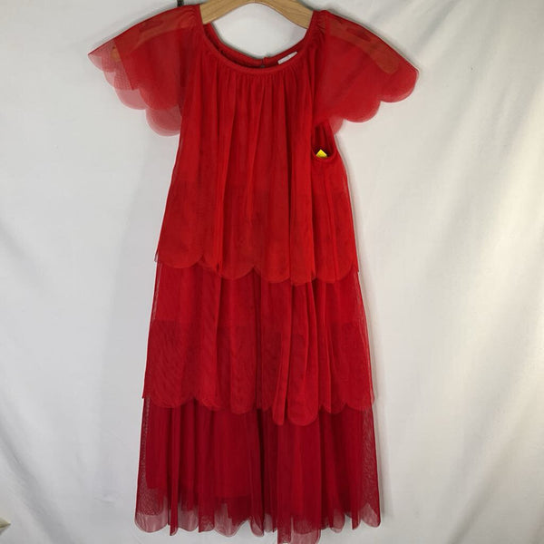 Size 10 (140): Hanna Andersson Red Tiered Tulle Fancy Dress