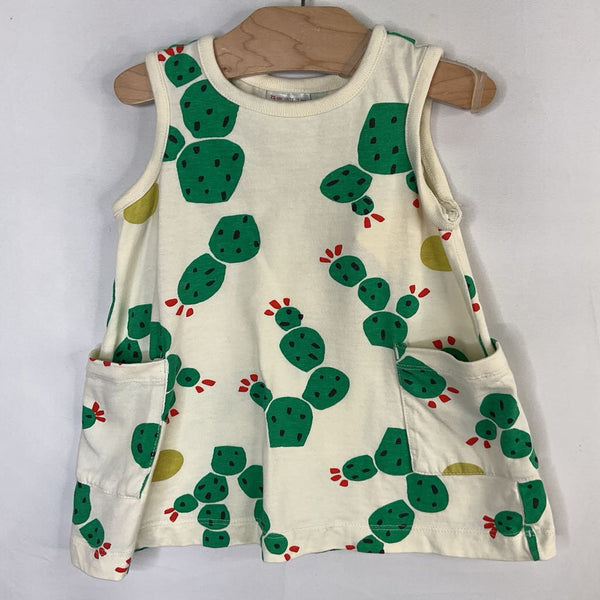 Size 12-18m (75): Hanna Andersson White/Green Cacti Tank Dress