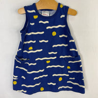 Size 12-18m (75): Hanna Andersson Blue/White/Yellow Print Tank Dress