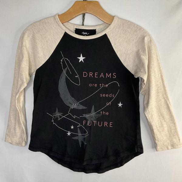 Size 8: Tea Beige/Black 'Dreams...' Long Sleeve Shirt