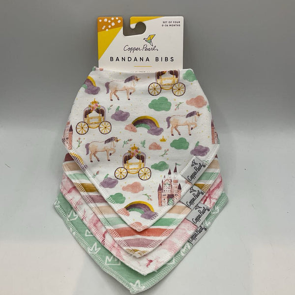 Size 0-36m: Copper Pearl 4pc Bandana Bibs NEW