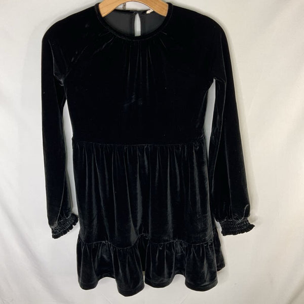 Size 8-10: Crewcuts Black Velour Long Sleeve Dress
