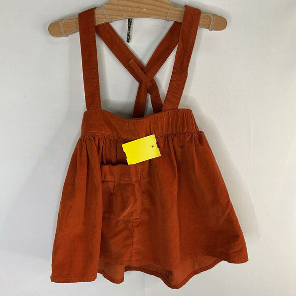 Size 2: Cat & Jack Orange Corduroy Suspender Skirt