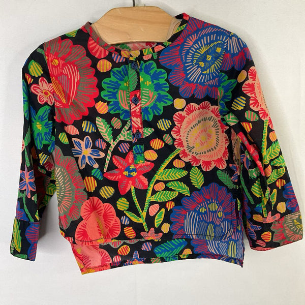 Size 12m: Tia Cibani Black/Colorful Floral Tunic