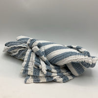 Blue/White Striped Muslin Swaddle Blanket