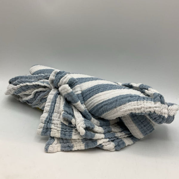 Blue/White Striped Muslin Swaddle Blanket