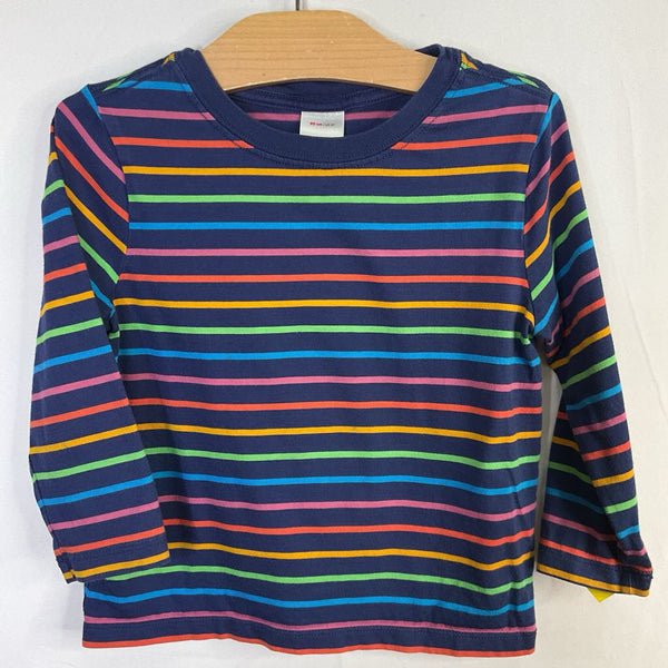 Size 3 (90): Hanna Andersson Blue/Colorful Striped Long Sleeve Shirt