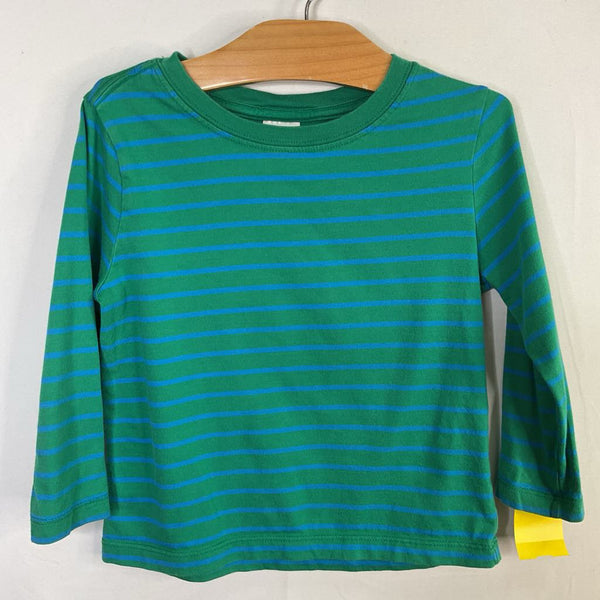 Size 3 (90): Hanna Andersson Green/Blue Striped Long Sleeve Shirt