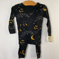 Size 2 (85): Hanna Andersson Black/Gold Bats Organic Cotton 2pc PJs