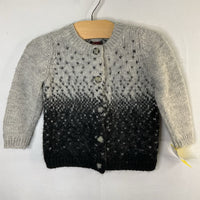 Size 2-3: Tea Gray/Black Wool Blend Button-Up Cardigan