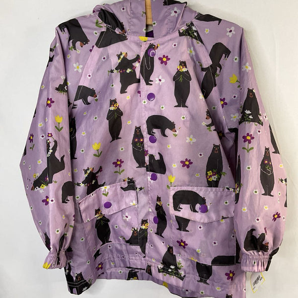 Size 4-5: Wild & Cozy Purple/Black Bears Rain Coat