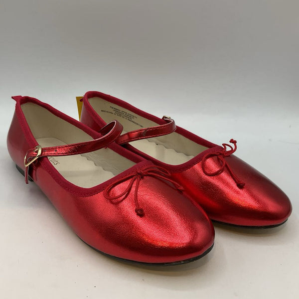 Size 4Y: Crewcuts Red Metallic Mary Janes