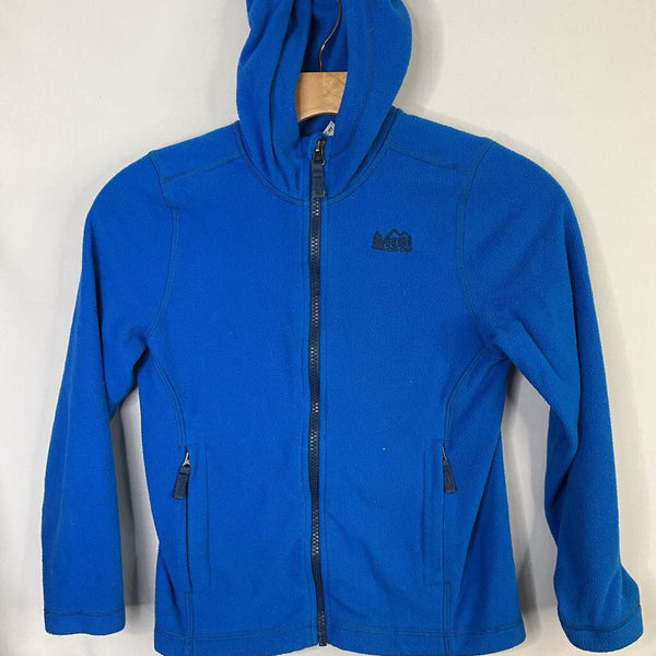 Size 8: REI Blue Fleece Hooded Zip Coat