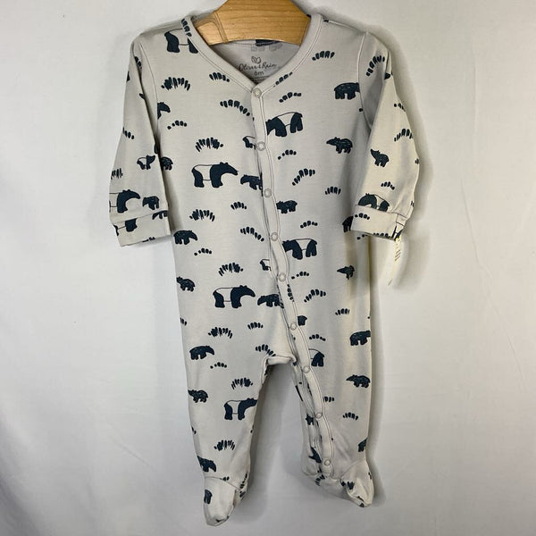 Size 6m: Oliver & Rain Blue Aardvarks Snap-Up Footy PJs
