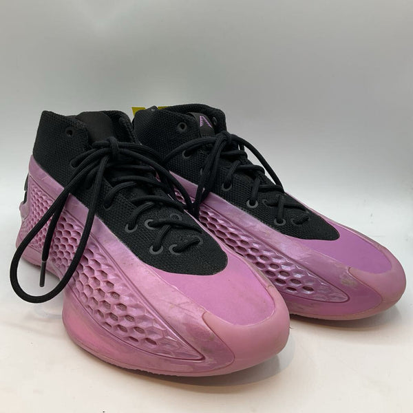Size 6Y: Adidas Black/Purple Lace-Up Sneakers