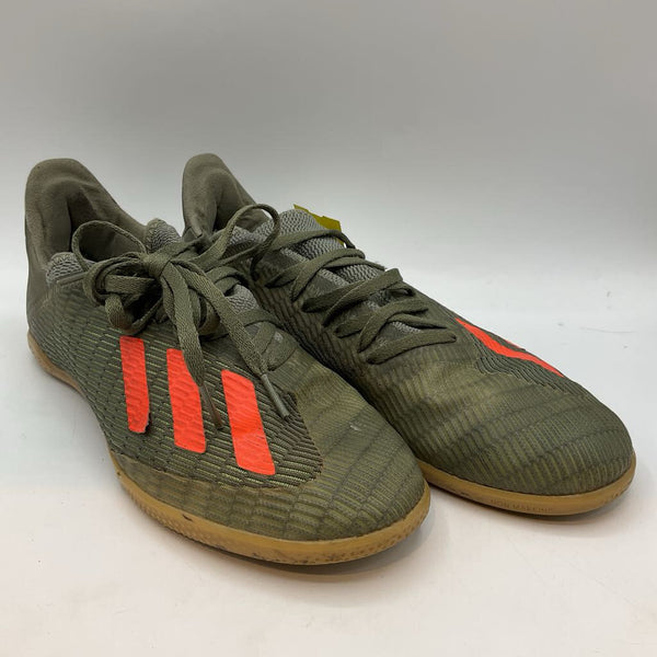 Size 5.5Y: Adidas Green/Orange/Black Lace-Up Indoor Cleats