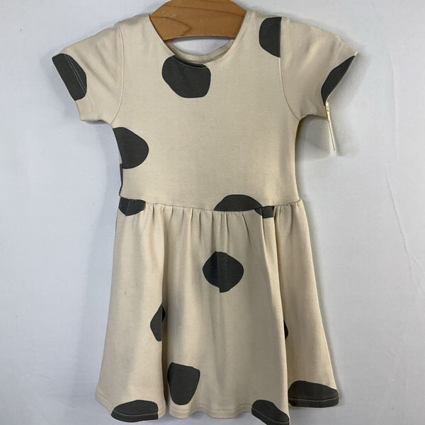 Size 2: Colored Organics Cream/Gray Dots Dress