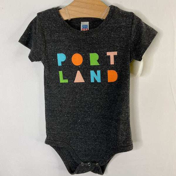 Size 12-18m: Gray/Colorful Portland Onesie