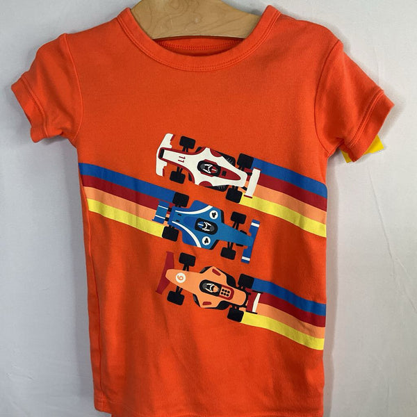 Size 6: Gap Orange/Colorful Racecars 2pc PJs