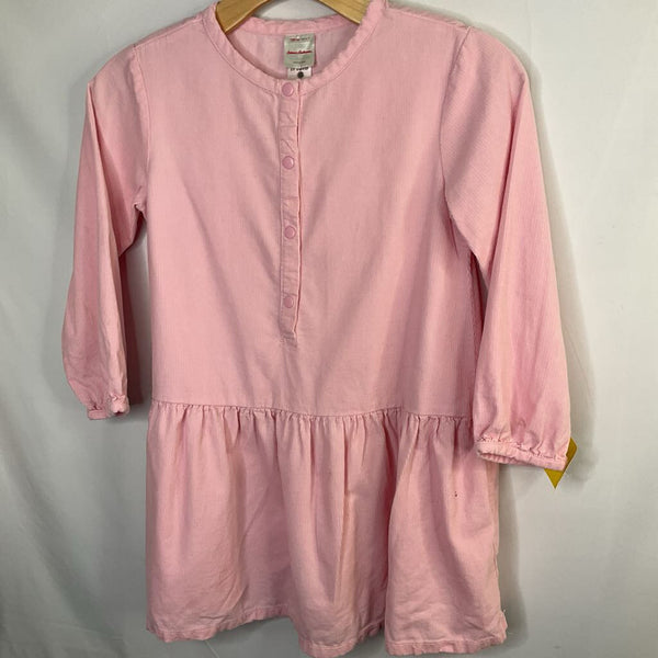 Size 6-7 (120): Hanna Andersson Pink Corduroy Long Sleeve Dress