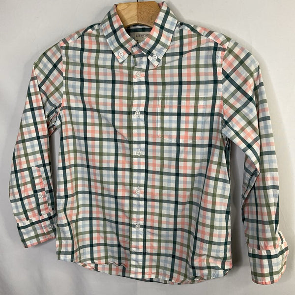 Size 6-7: Crewcuts White/Multi Plaid Button-Up Shirt