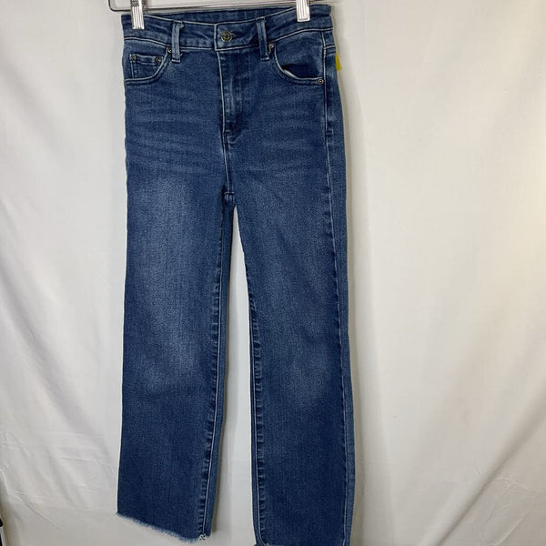 Size 8: Tractor Blue Cropped Wide Leg Jeans