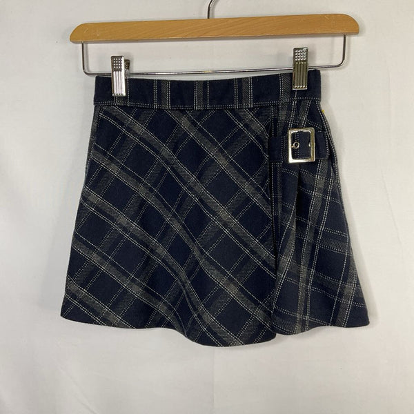 Size 10: Zara Navy/Gray Plaid Flannel Skirt