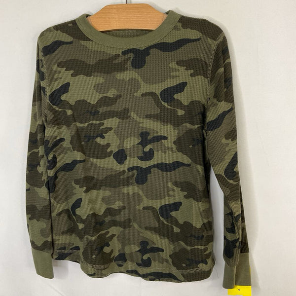 Size 6-7: Old Navy Green/Black Camo Waffle Knit Long Sleeve Shirt